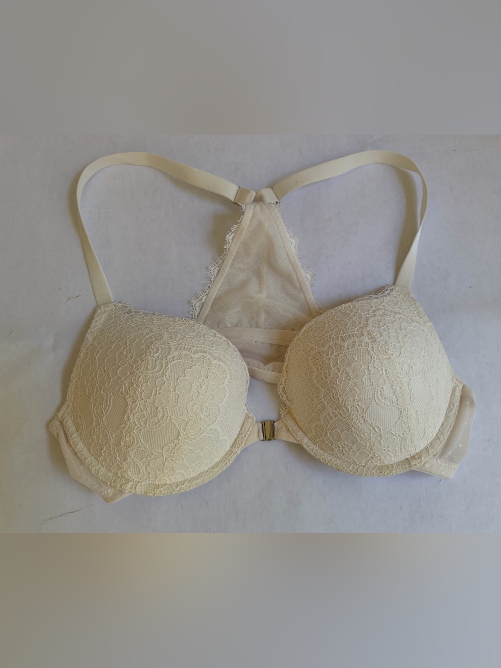 Dobreva push up bra front closure 36 C cream colored new